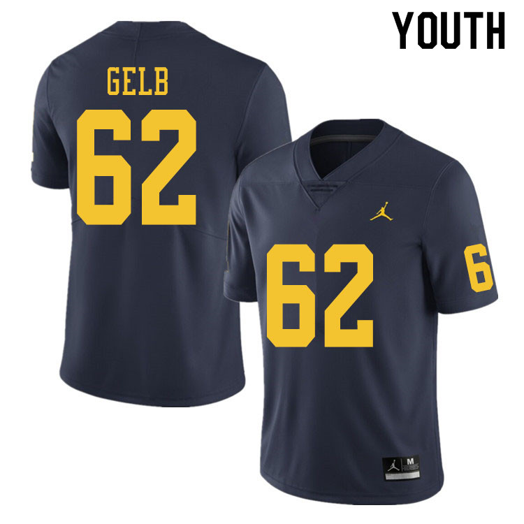 Youth #62 Mica Gelb Michigan Wolverines College Football Jerseys Sale-Navy